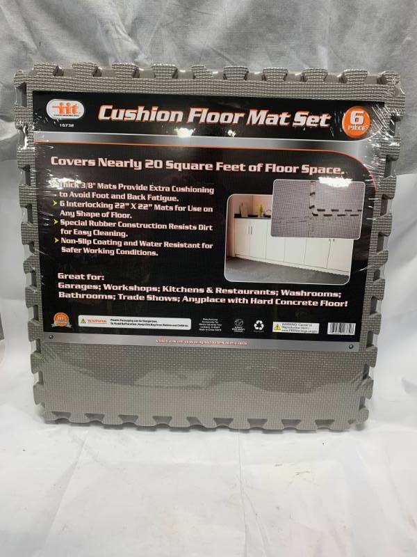lot 112 image: 6pc Shop Gym Garage Floor Mat Set