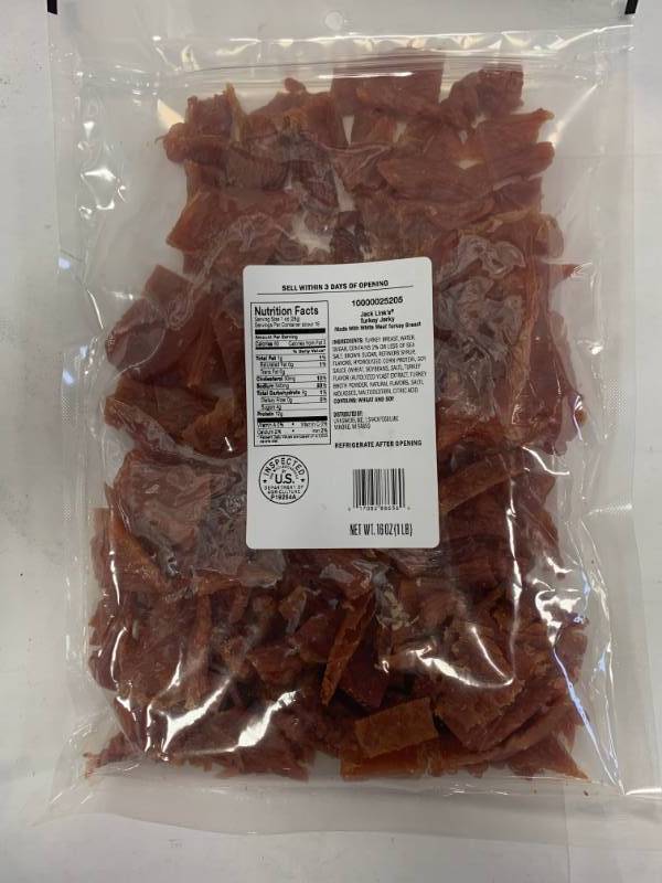 lot 117 image: One Pound (16oz) Jack Link Turkey Jerky In Date