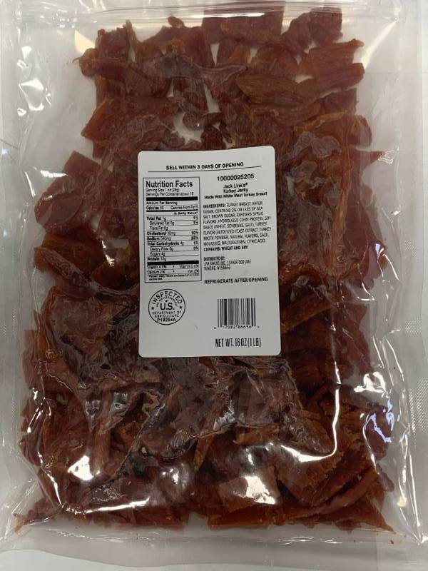 lot 118 image: One Pound (16oz) Jack Link Turkey Jerky In Date