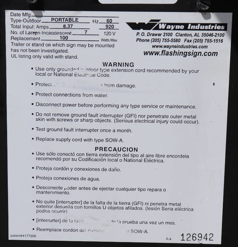 lot 56 image: Outdoor Flashing Sign  Includes Letters