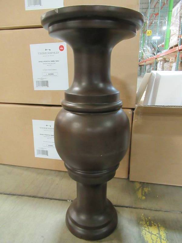lot 76 image: 4 Brown Pedestals For Table(s) And the Do It Yourselfer.