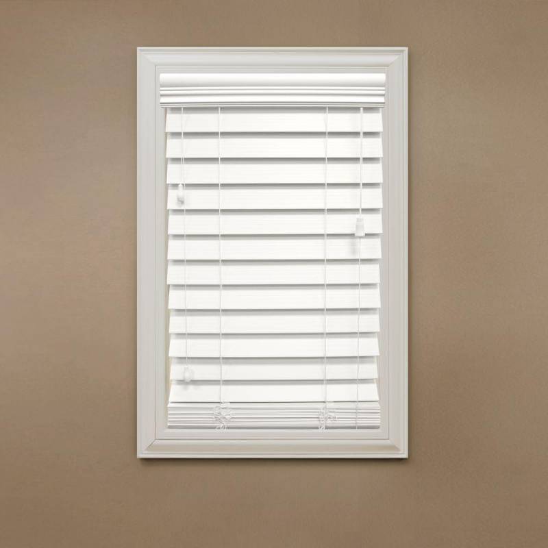 lot 127 image: 2 Cases (2 BlindsCase) of Home Decorators Collection White 2-12 in. Premium Faux Wood Blind - 47 in. W x 48 in. L