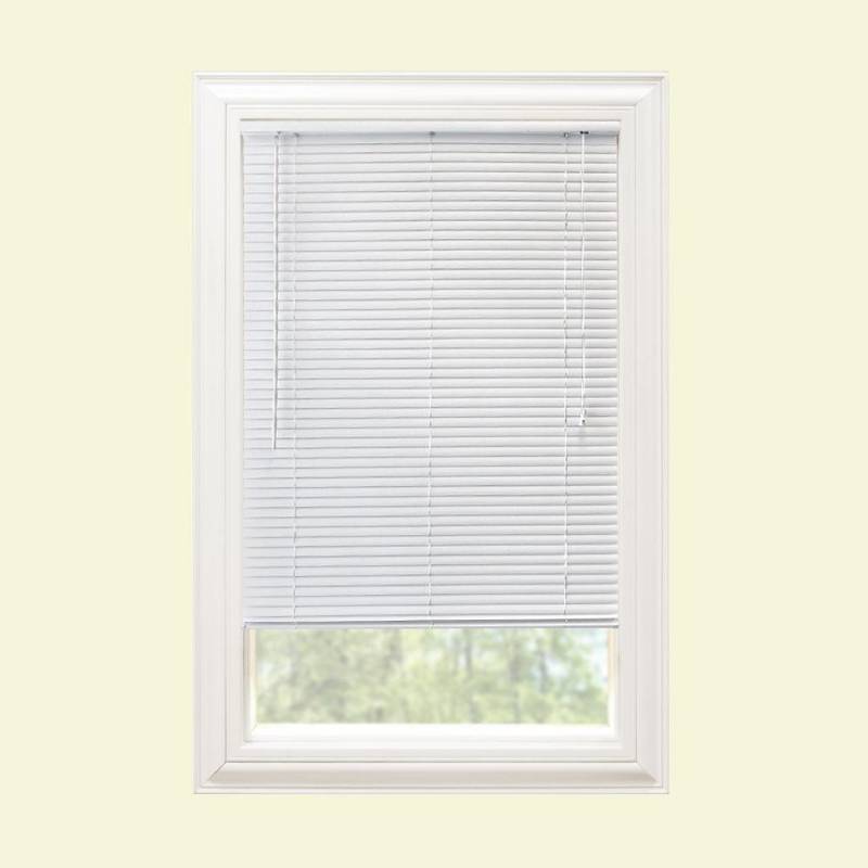 lot 130 image: 2 Cases (4 BlindsCase) Hampton Bay White 1 in. Room Darkening Vinyl Mini Blind - 72 in. W x 72 in. L