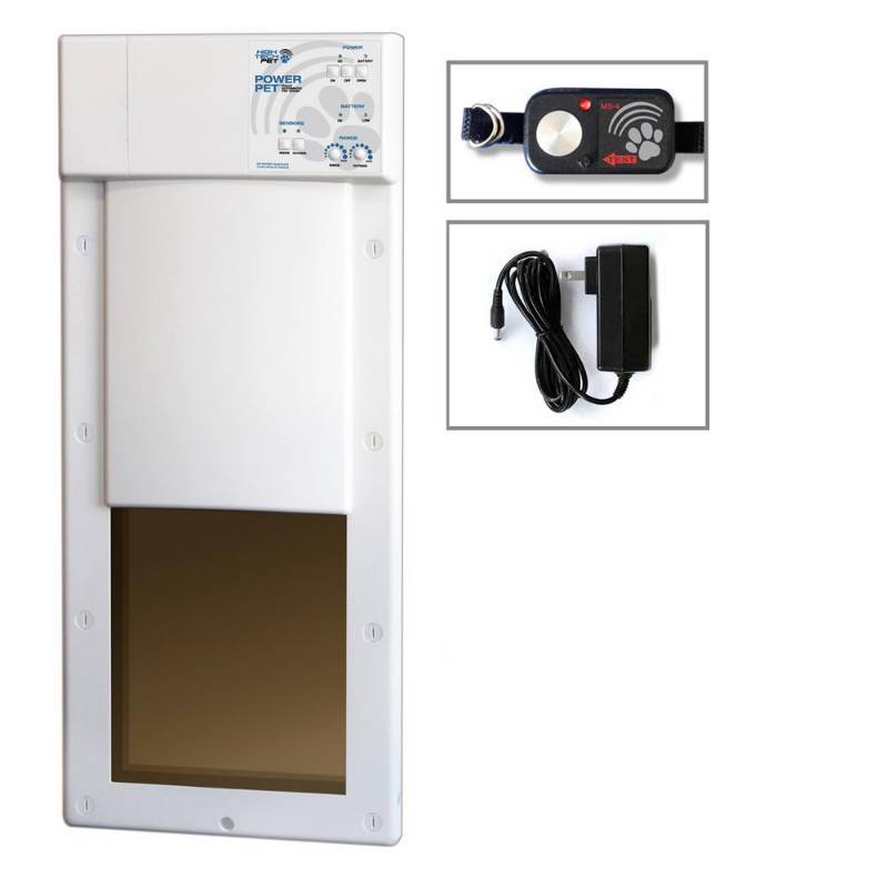 lot 214 image: High Tech Pet 12 in. x 16 in. Power Pet Large Electronic Fully Automatic Dog and Cat Electric Pet Door for Pets Up to 100 lb., PX-2