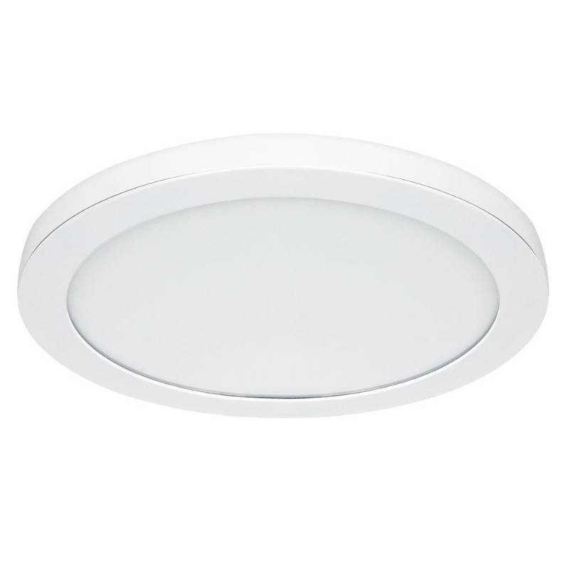 lot 45 image: 1 Case (4 LightsCase) Commercial Electric 15 in. White LED Edge-Lit Flat Round Panel Flushmounts, 74048HD