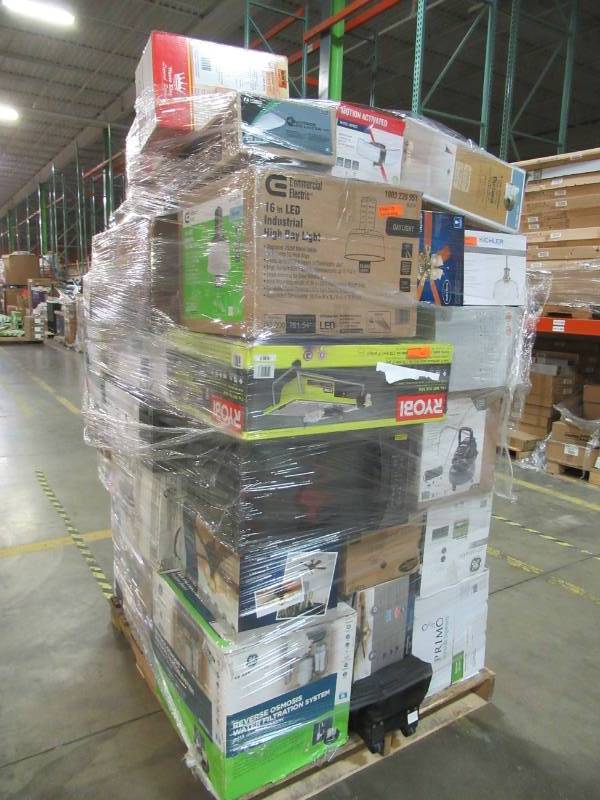lot 87 image: WHOLESALE MIXED PALLET OF RETURNS - TOOLS, SMALL HOUSEWARES, LIGHTING AND MORE
