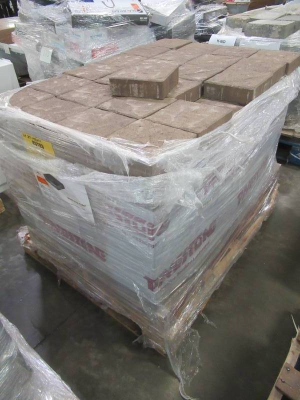 lot 145 image: Pavestone Valenda Medium 7.75 in. x 7.75 in. x 2.25 in. Three Tone Brown Concrete Paver Approximately 240 Pcs.  103 Sq. ft. 11014417