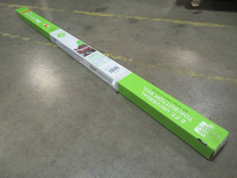 lot 168 image: Trex Transcend 8 ft. Composite Classic White Universal Top or Bottom Rail, WTUNIVTBR08 - 4 Rail Kit