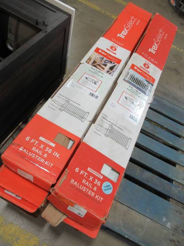 lot 171 image: Trex Select 6 ft. Classic White Composite Deck Stair Rail & Baluster Railing Kits, WTRD0636SSELKRT - 6 Kits