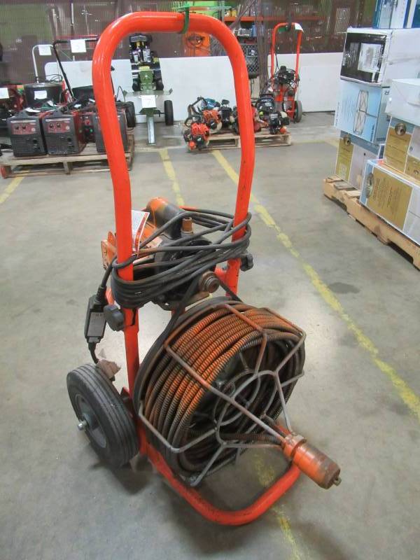 lot 89 image: General Wire Easy Rooter Junior Drum Machine 120V, 13 HP Motor w rev Switch. - Missing Foot Switch. Motor does not work.