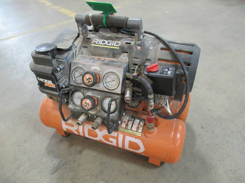lot 95 image: Ridgid Tri-Stack 5 Gal. Portable Electric Steel Orange Air Compressor, OF50150TS - Only Fills to 50 PSI
