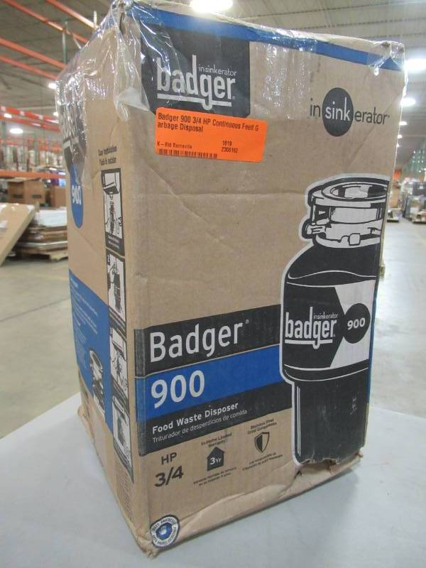 lot 260 image: InSinkErator Badger 900 34 HP Continuous Feed Garbage Disposal.