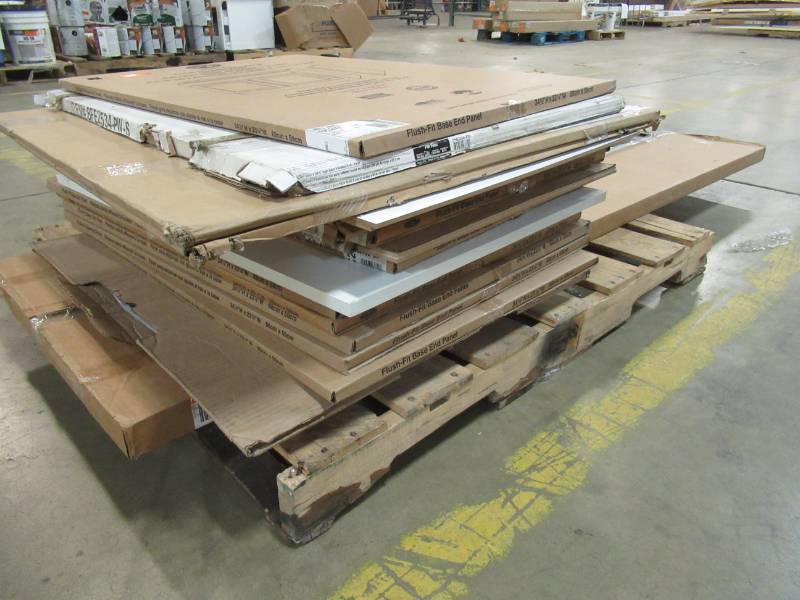 lot 261 image: WHOLESALE MIXED PALLET OF RETURNS - KITCHEN BASE CABINET WALLS