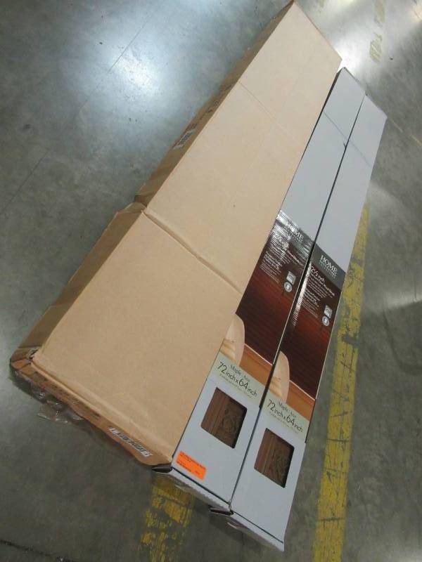 lot 126 image: 2 Cases (2 BlindsCase) of Home Decorators Collection 2 12 in Maple Premium Faux Wood Blinds 72 in x 64 in. L