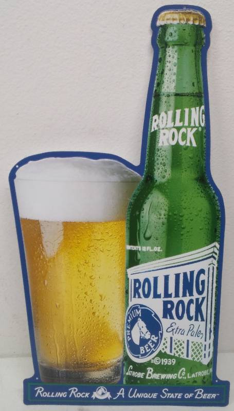 lot 62 image: Rolling Rock Metal Sign