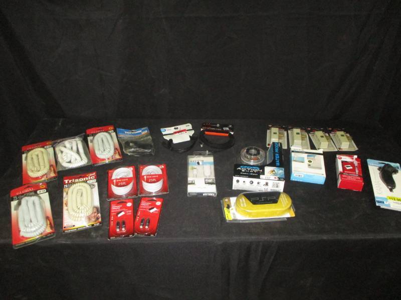 lot 42 image: Telephone Chords, Different cords, Iphone or endwall  chargers,