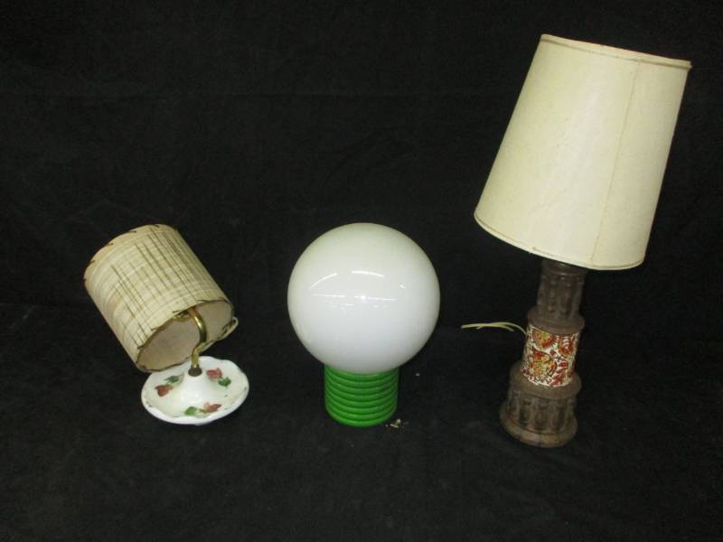 lot 48 image: old vintage lamps that mount on the wall