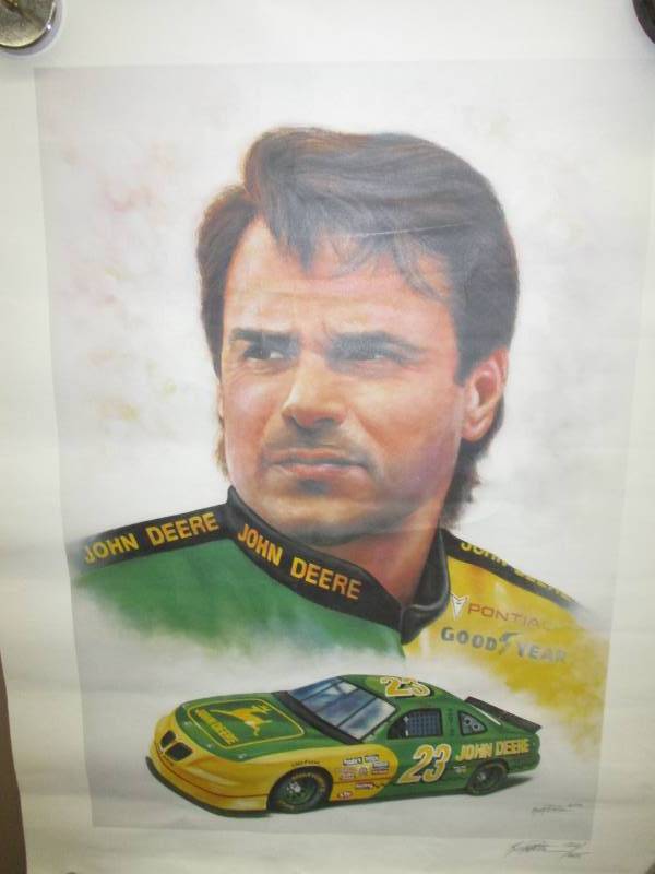 lot 82 image: John Deere Print Nascar  13521625 Signed by Keith Porter
