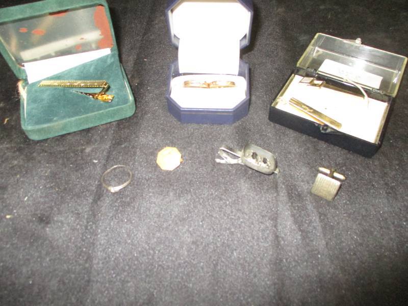 lot 93 image: Sterling Ring, 14k Gold Rings, 14kt Gold Pin and no markings on the rest