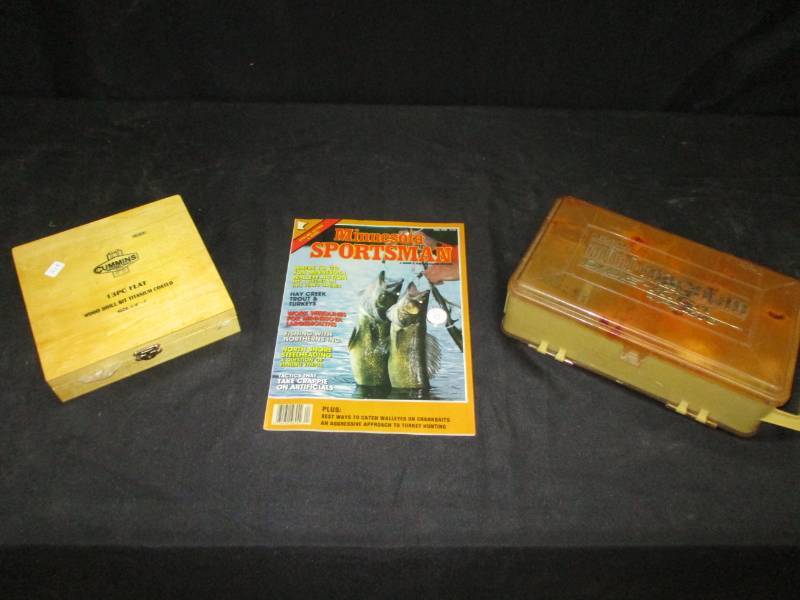 lot 106 image: Wood Drill Bit Set, tackle box and magazine