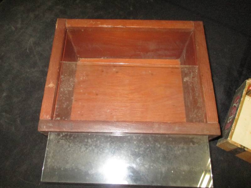 lot 117 image: Cigar Box, Shawdow Box and wood box
