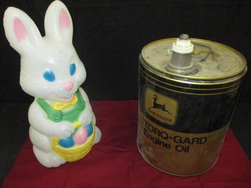 lot 157 image: Easter Bunny lights up and John Deere Can