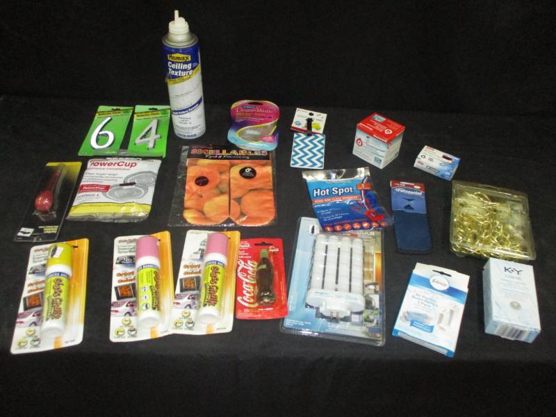 lot 186 image: Window Chalk, Smelly Socks, arch support, ceiling texture, ky jelly, numbers and more
