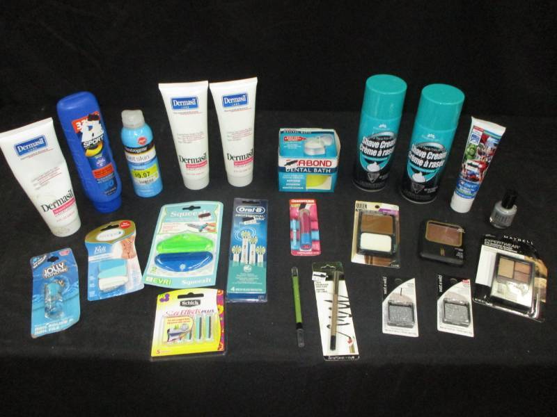 lot 189 image: Shaving cream, lotions, razor blades, makeup and more