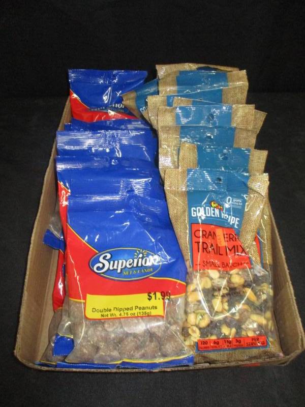 lot 206 image: 22 bags of nuts and chocolate covered peanuts