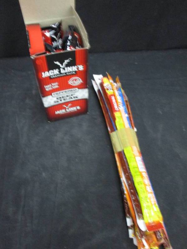 lot 250 image: Jack links and 16 long slim jims