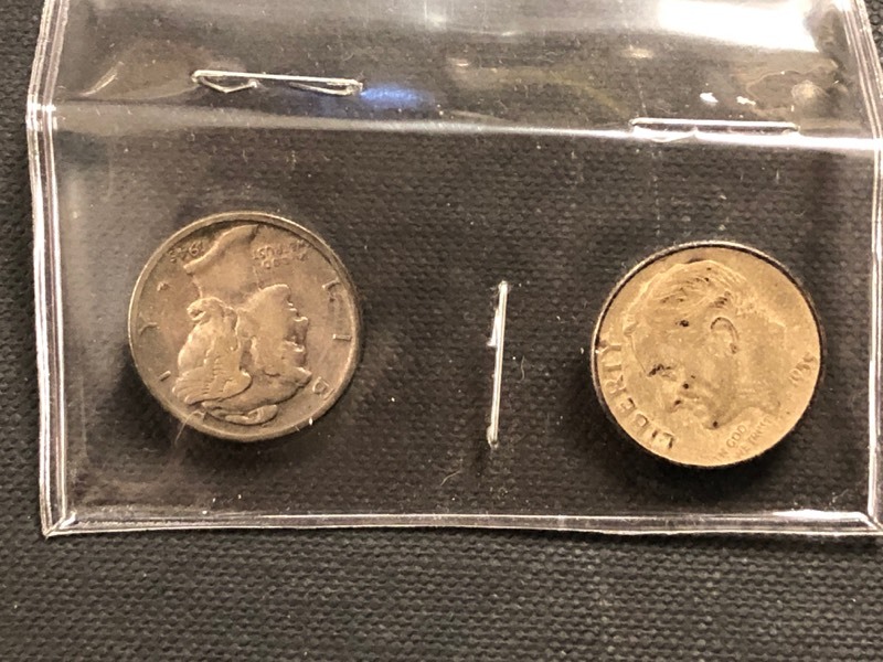 1955-D Roosevelt Dime & 1945 Micro-S Mercury Dime