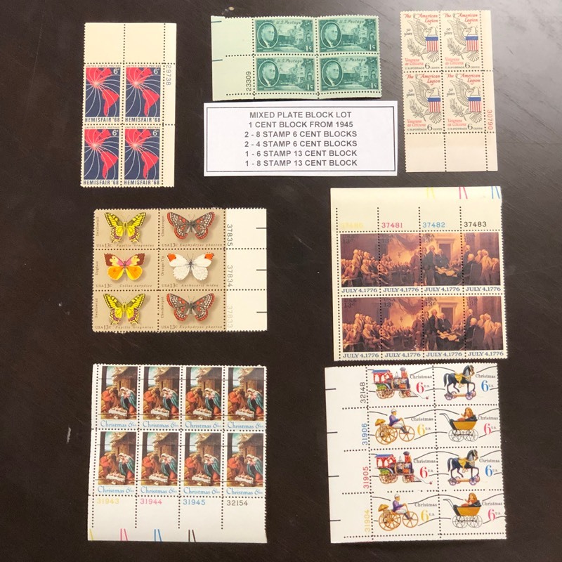 Mixed Plate Block Stamp Lot