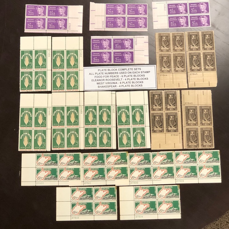 Plate Block Stamp Complete Sets