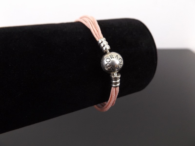 .925 Sterling Silver Clasp PANDORA 7.375 Pink Rope Bracelet