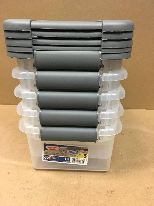 Sterilite 6-Qt. Latching Box (Set of 5) in very good condition