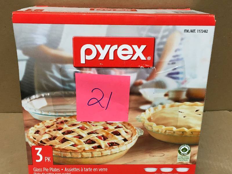 Pyrex-3P-Glass-Pie-Plates not used