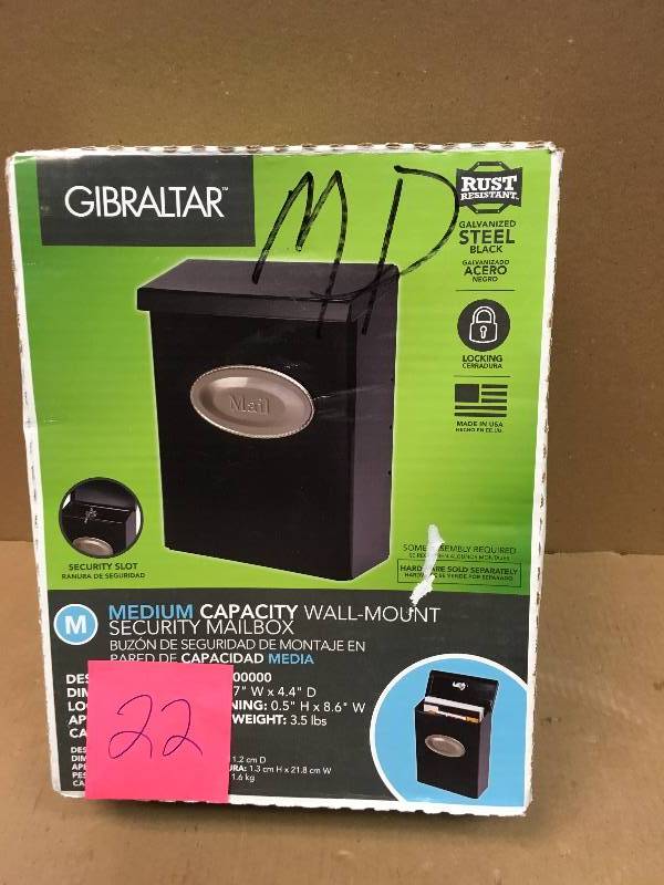 Gibraltar Mailboxes Designer Black Satin Nickel Decorative Emblem Vertical Wall-Mount Locking Mailbox in very good condition