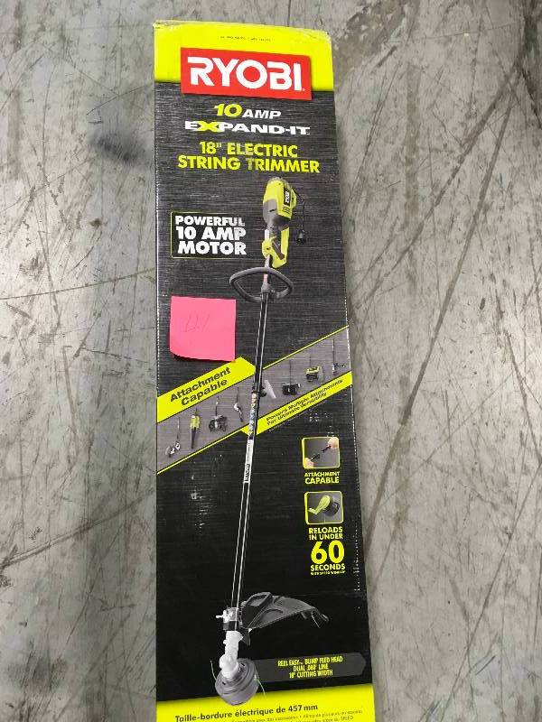 RYOBI 18 in. 10 Amp Electric String Trimmer in very good condition
