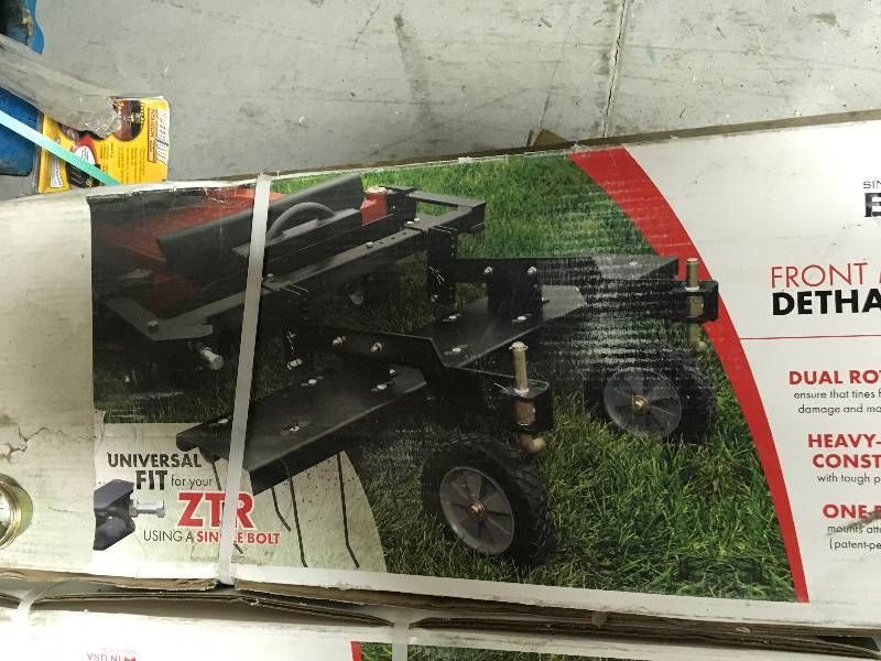 Brinly-Hardy 48 in. Front Mount Dethatcher for ZTR Mowers not used
