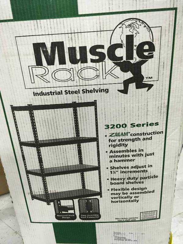 Edsal UR-364BLK Heavy Duty Steel Industrial Shelving, 3200 lbs Capacity, 36 Wid in very good condition