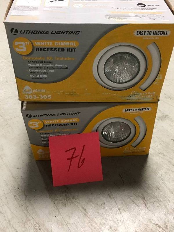 Lithonia Lighting 3 in. GU10 White Gimbal Recessed Kit QTY 2 not used