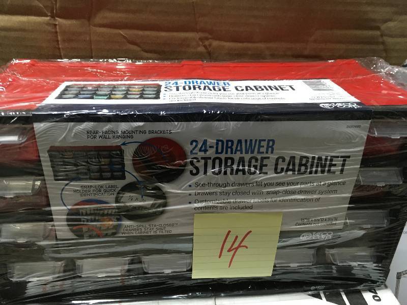 lot 14 image: TAFCO Product 24-Compartment Small Parts Organizer, Red in good condition