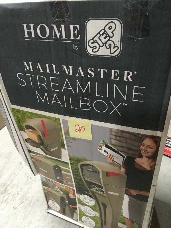 lot 20 image: Step2 Mail Master Streamline OverPost Mounted Plastic Mailbox in good condition