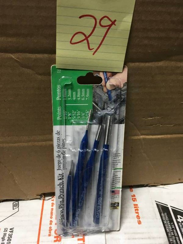 lot 29 image: Dasco Pro Pin Punch Set (6-Piece) in good condition