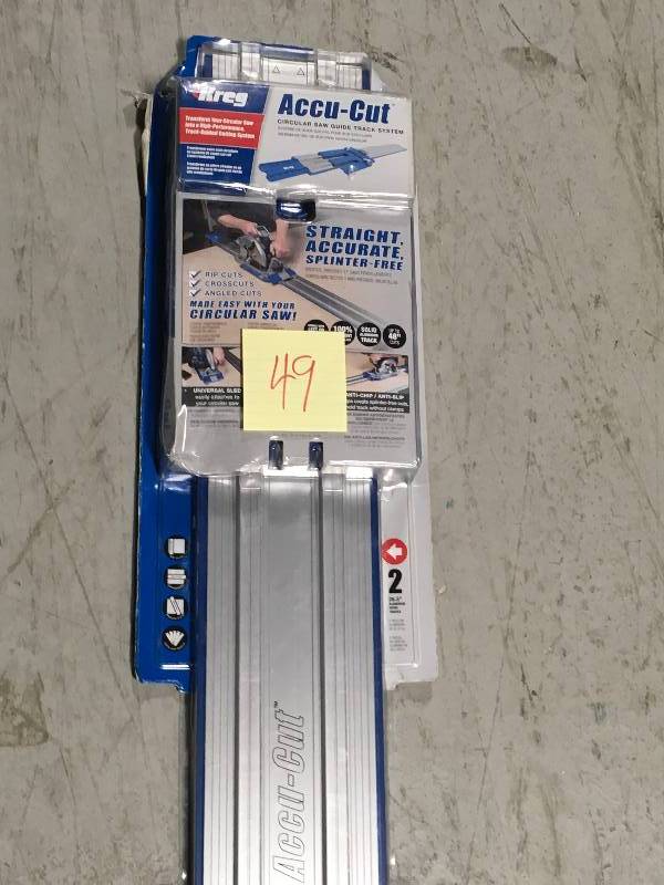 lot 49 image: Kreg 48 in. Accu-Cut Aluminum Circular Saw Track in good condition
