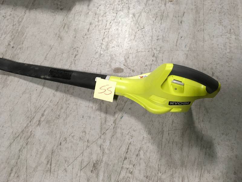 lot 55 image: RYOBI ONE 120 MPH 18-Volt Lithium-Ion Cordless Hard Surface Leaf BlowerSweeper - Battery and Charger Not Included in good condition