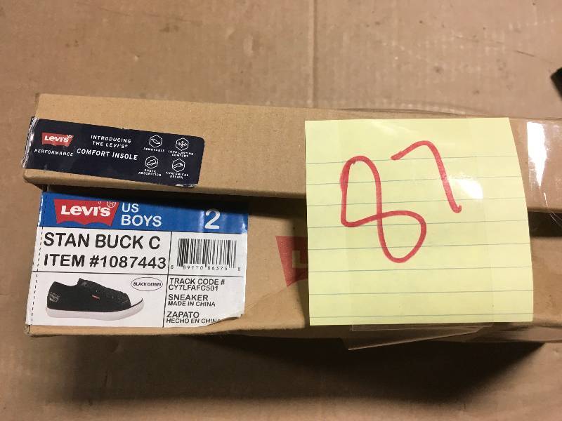 lot 87 image: Levis Stan Buck C Denim Boys Shoes Black Denim Choose Size - 2 not used