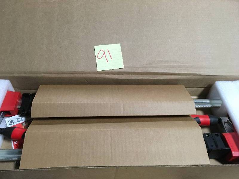 lot 91 image: BESSEY 24 in. K Body REVOlution (KRE) Parallel Clamp with Composite Plastic Handle and 3-3 4 in. Throat Depth QTY 2 in good condition