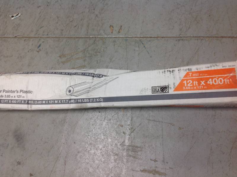 lot 1 image: HDX 12 ft. x 400 ft. Clear 0.7 mil. Plastic Sheeting not used