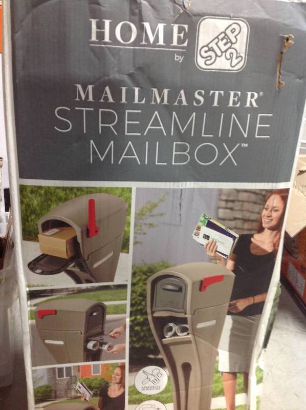 lot 2 image: Step2 Mail Master Streamline Mocha OverPost Mounted Plastic Mailbox in good condition